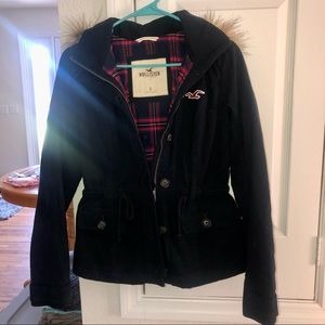 Navy Blue Hollister Parka Jacket/Hoodie